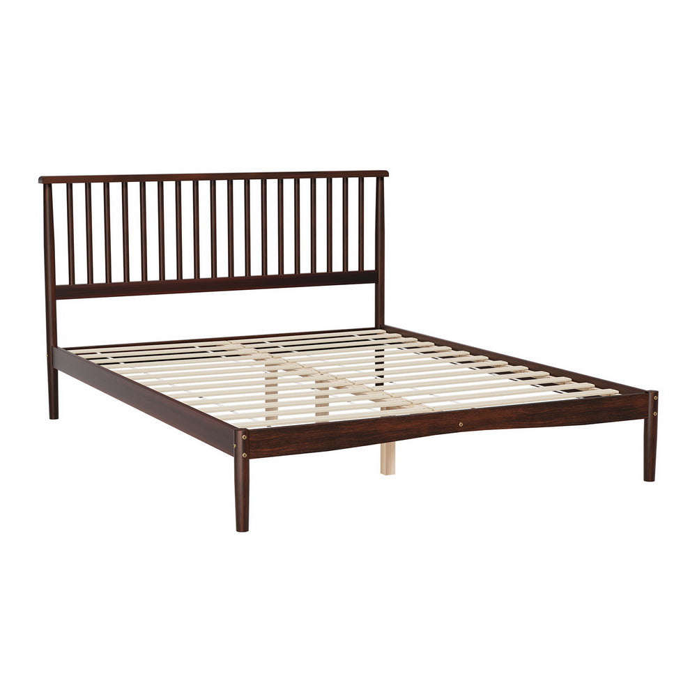 Artiss Vise Queen Size Bed Frame - Walnut Finish
