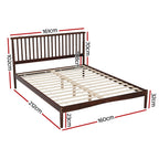 Artiss Vise Queen Size Bed Frame - Walnut Finish