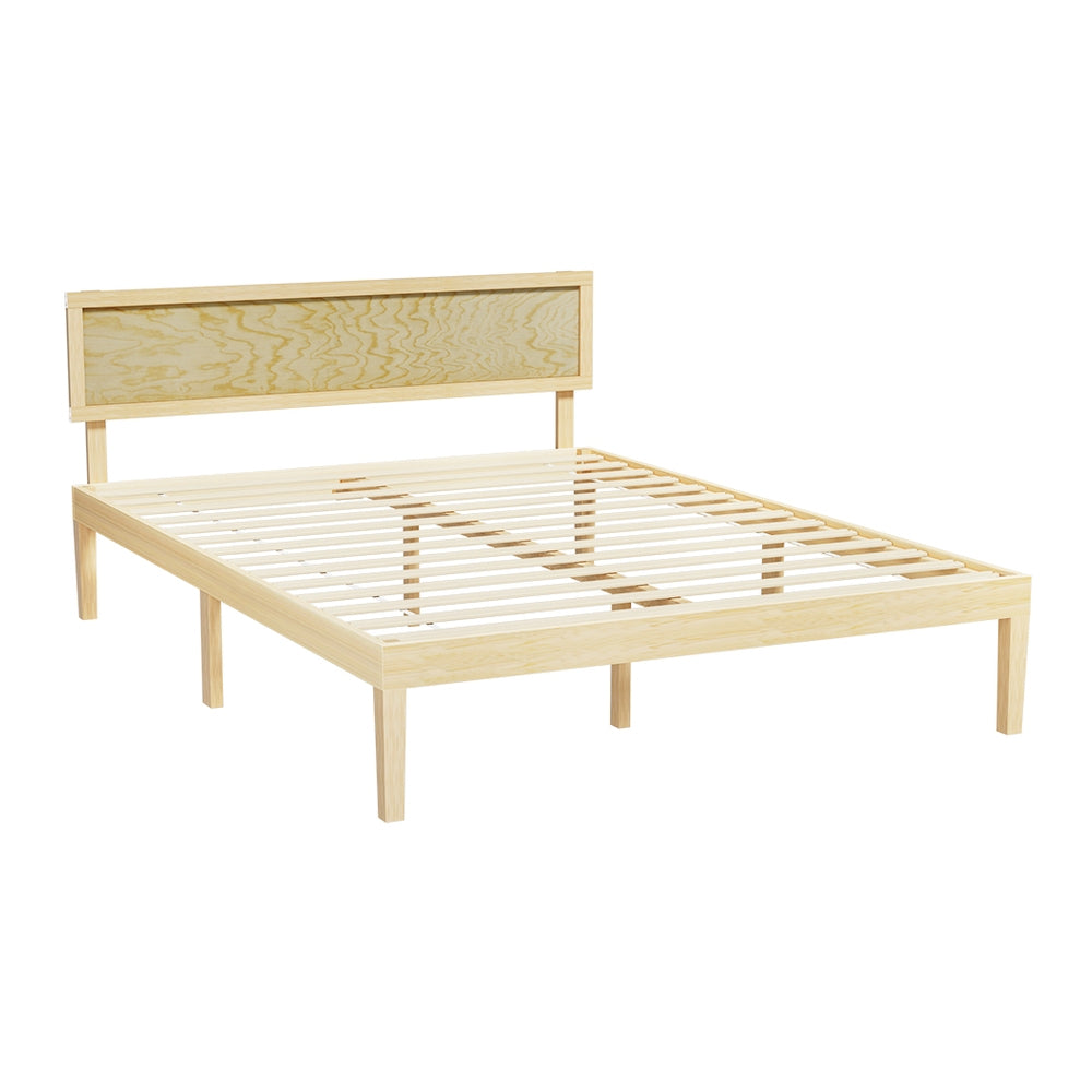 Artiss Yumi Queen Size Wooden Bed Frame