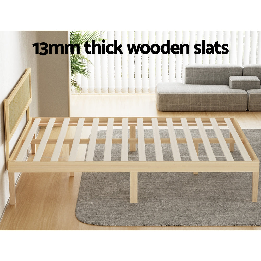 Artiss Yumi Queen Size Wooden Bed Frame