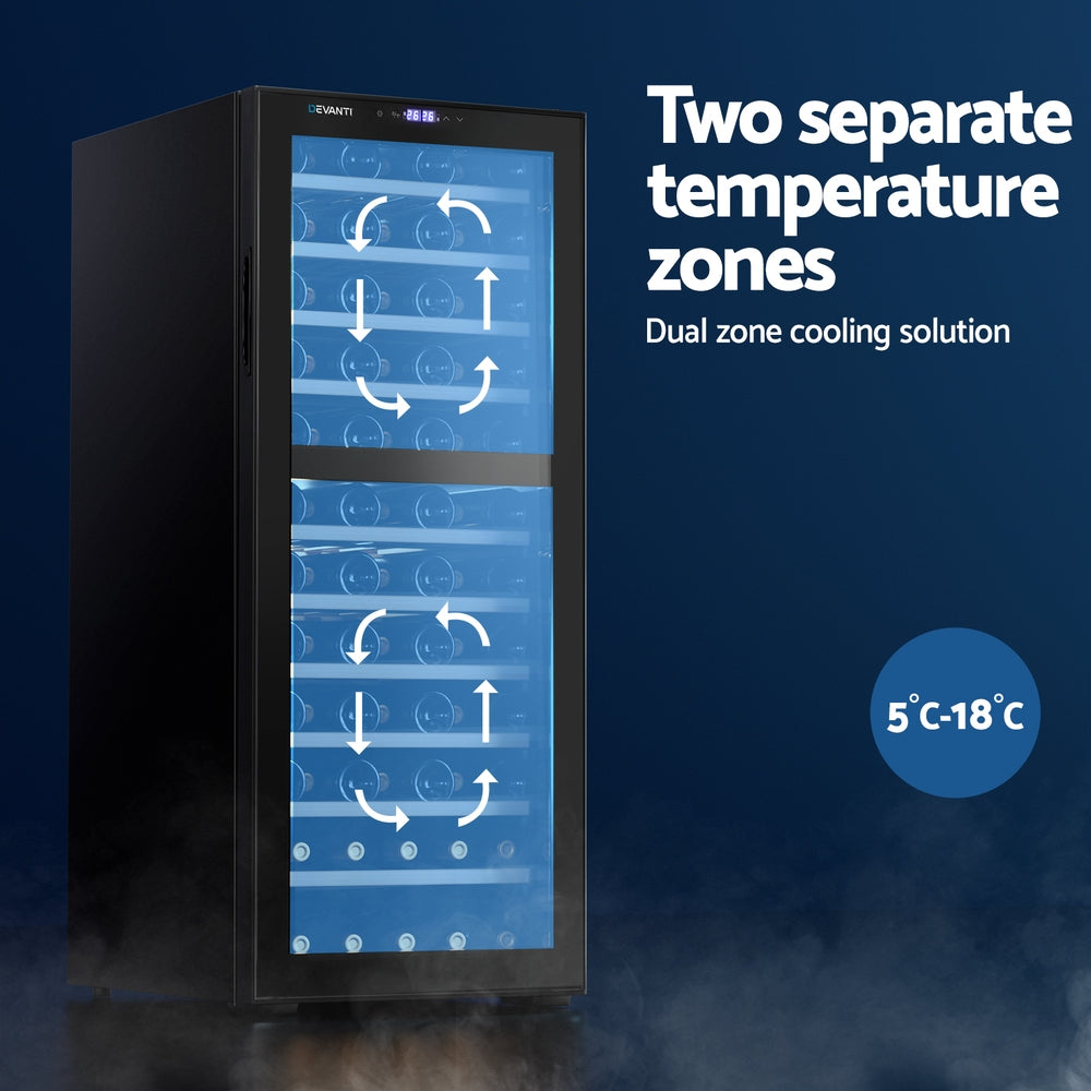 Devanti 80-Bottle Dual Zone Wine Cooler