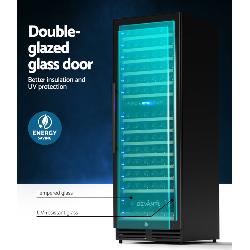 Devanti Dual Zone Wine Cooler - 154 Bottles