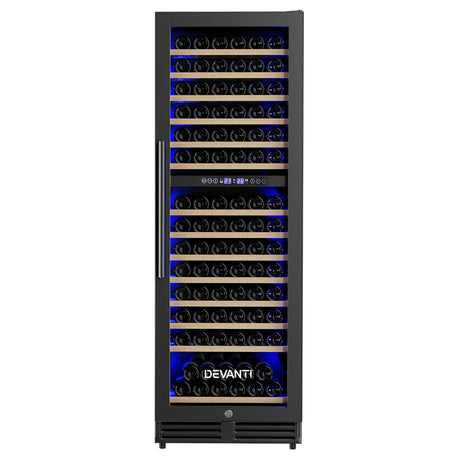 Devanti Dual Zone Wine Cooler - 154 Bottles