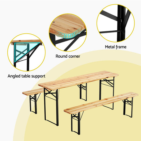 Gardeon 3-Piece Outdoor Dining Set