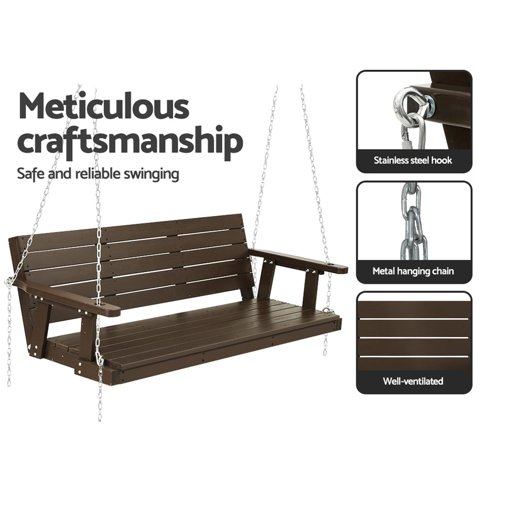 Gardeon 3-Seat Wooden Porch Swing Chair