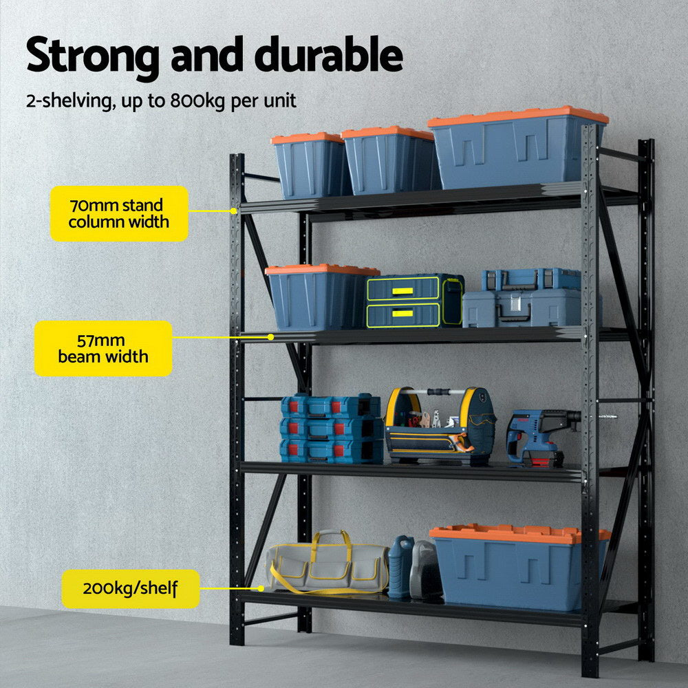 Heavy-Duty 4-Tier Steel Storage Rack
