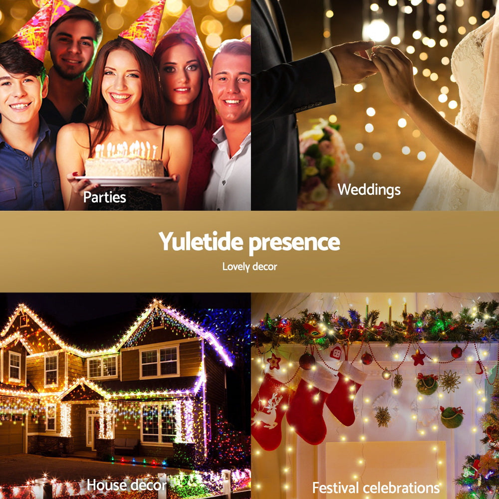 Jingle Jollys 32M Warm White Icicle Lights