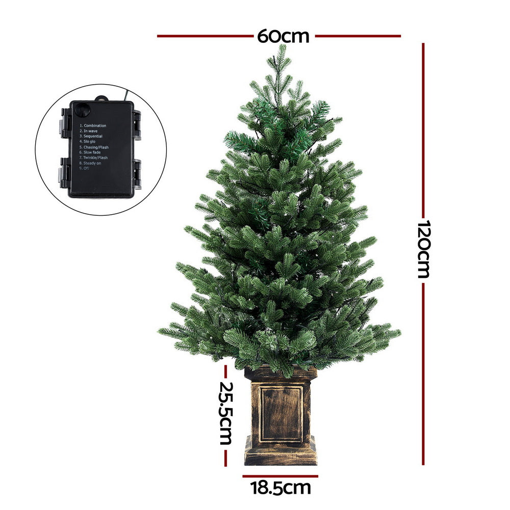 Jingle Jollys 1.2M LED Potted Christmas Tree