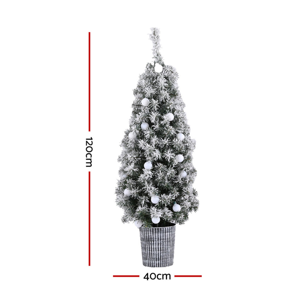 Jingle Jollys 1.2M Snowy LED Christmas Tree