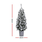 Jingle Jollys 1.2M Snowy LED Christmas Tree