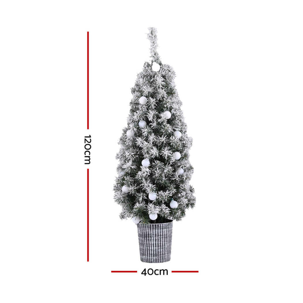 Jingle Jollys 1.2M Snowy LED Christmas Tree