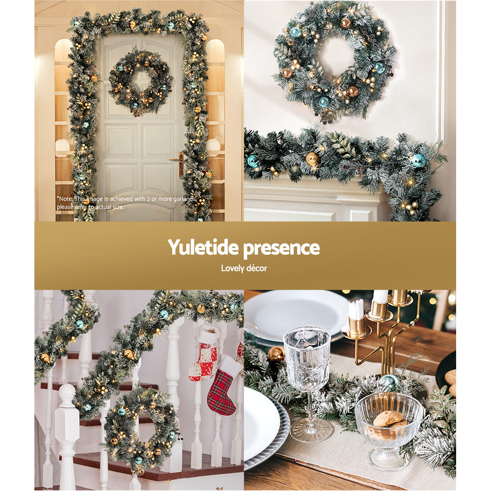 Jingle Jollys 2.7m Christmas Garland & Wreath Set
