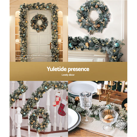 Jingle Jollys 2.7m Christmas Garland & Wreath Set