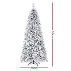 Jingle Jollys 7ft Snow Flocked Pencil Tree