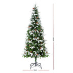 Jingle Jollys 190cm LED Flocked Christmas Tree