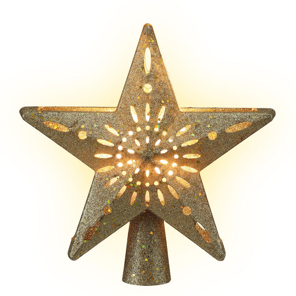 Glitter Gold Snowflake Projector Tree Topper