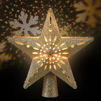 Glitter Gold Snowflake Projector Tree Topper