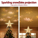 Glitter Gold Snowflake Projector Tree Topper