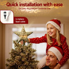 Glitter Gold Snowflake Projector Tree Topper