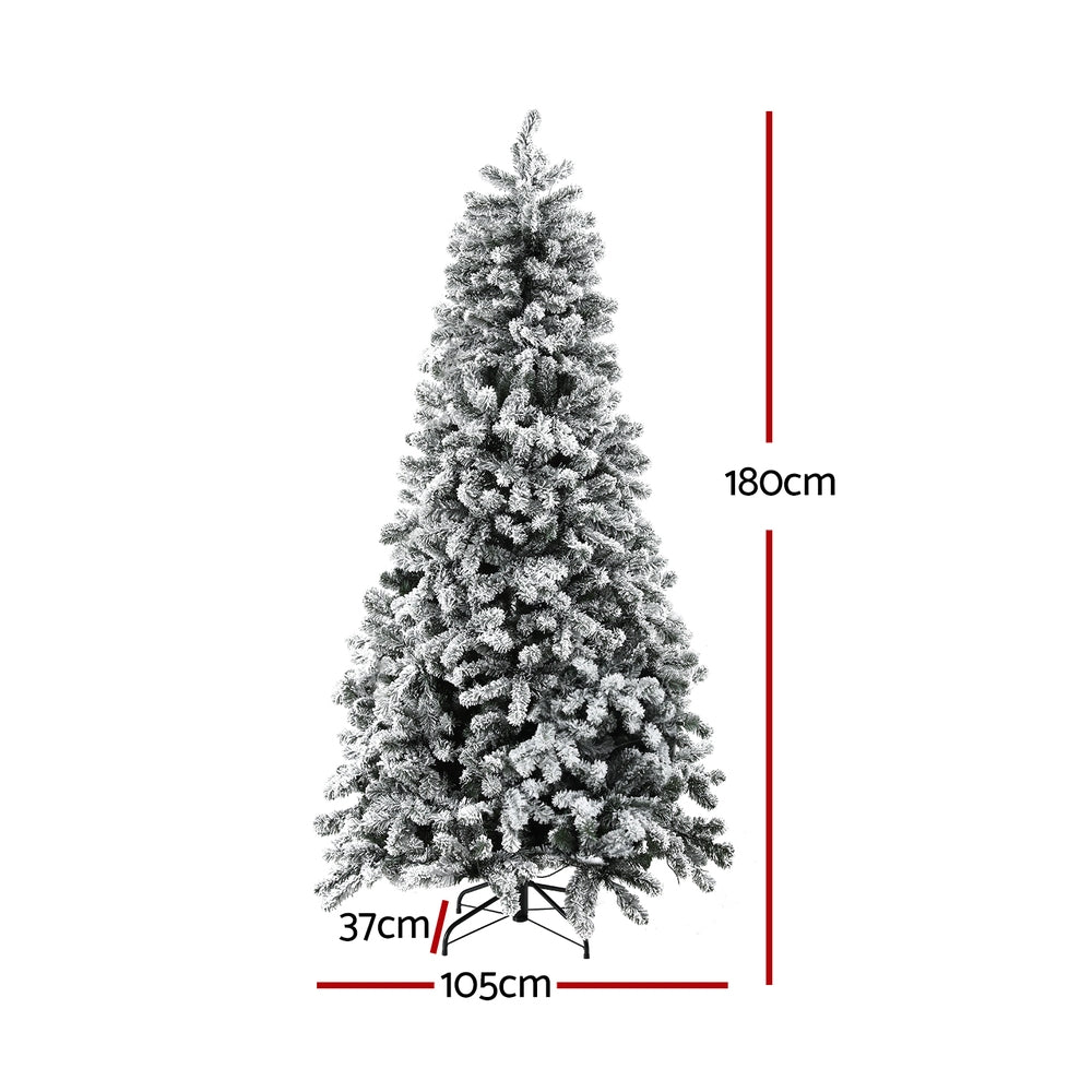 Jingle Jollys 1.8m Snow Flocked Christmas Tree