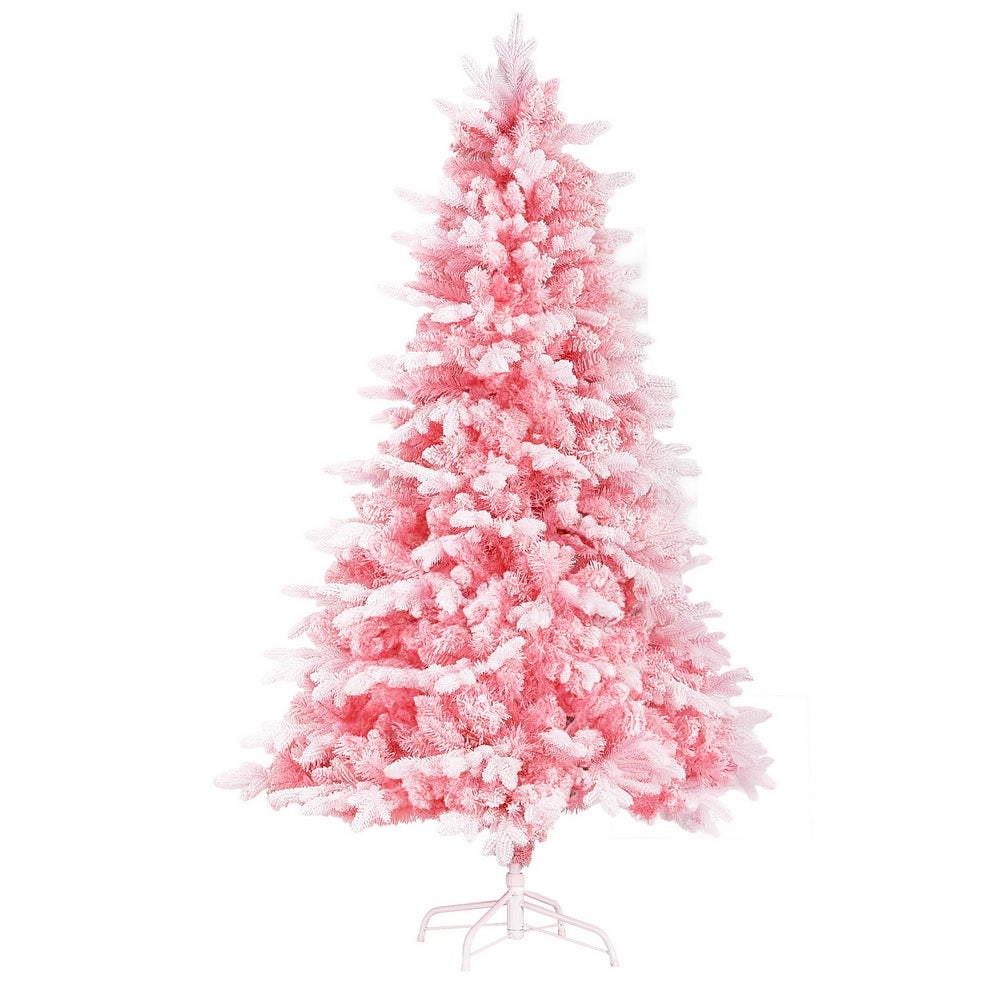 Jingle Jollys 1.8m Pink Snowy Christmas Tree