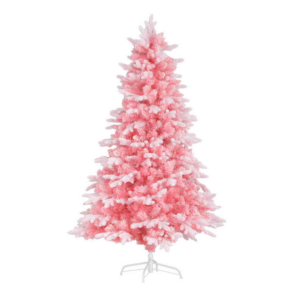 Jingle Jollys 1.8m Pink Snowy Christmas Tree