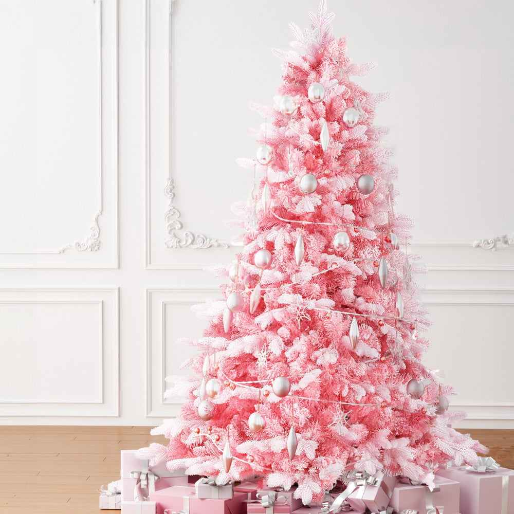 Jingle Jollys 1.8m Pink Snowy Christmas Tree