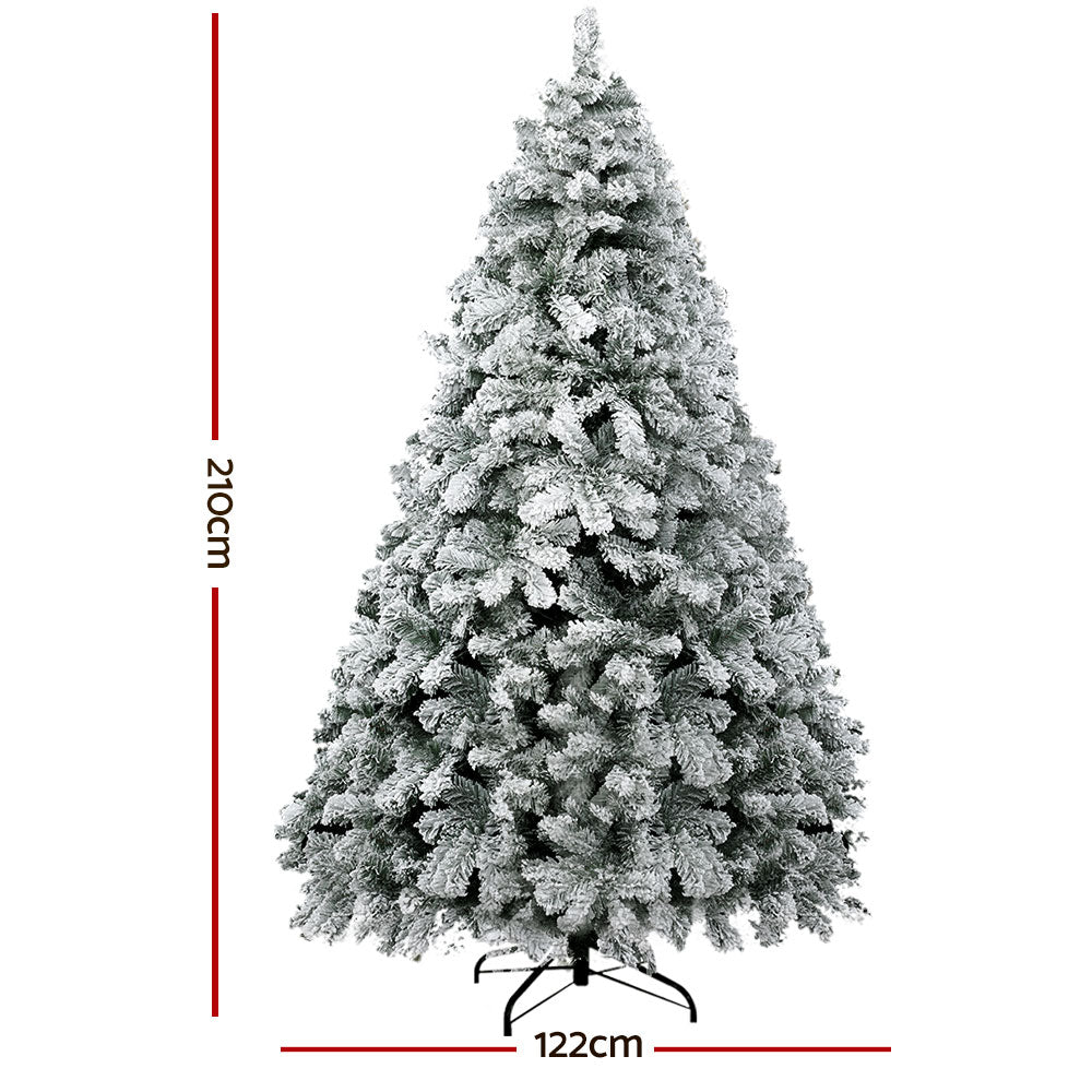 Jingle Jollys 7FT Snow-Flocked Christmas Tree