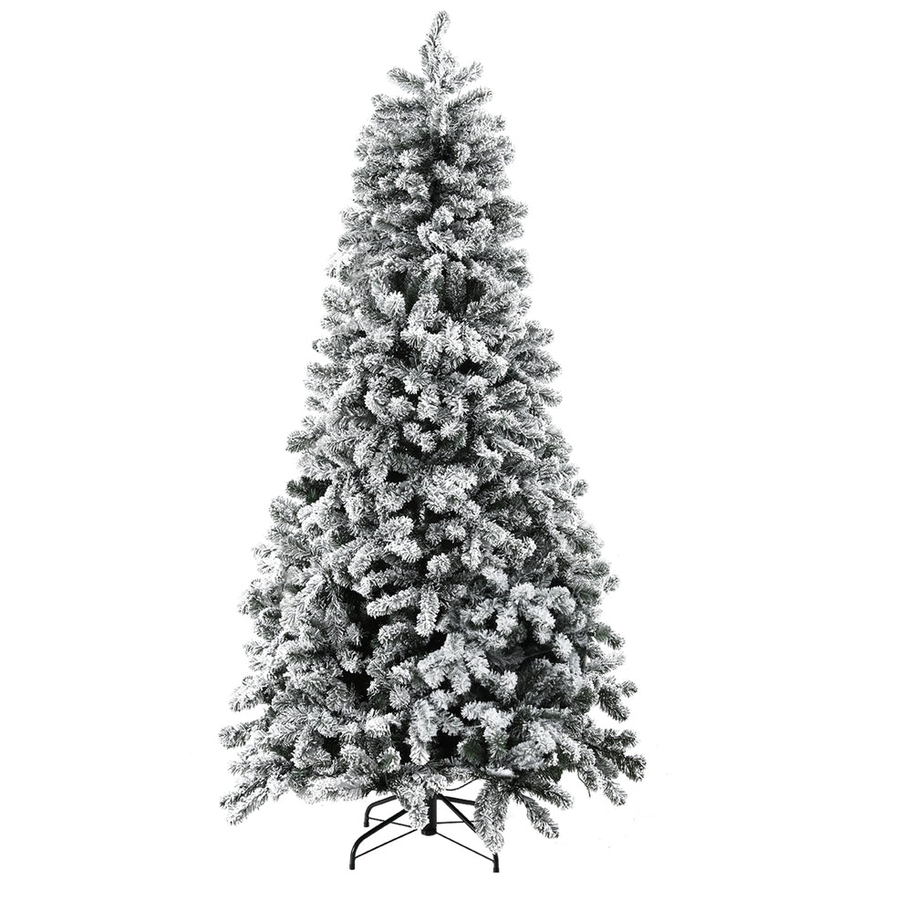 Jingle Jollys 2.1m Pre-lit Snow Flocked Christmas Tree