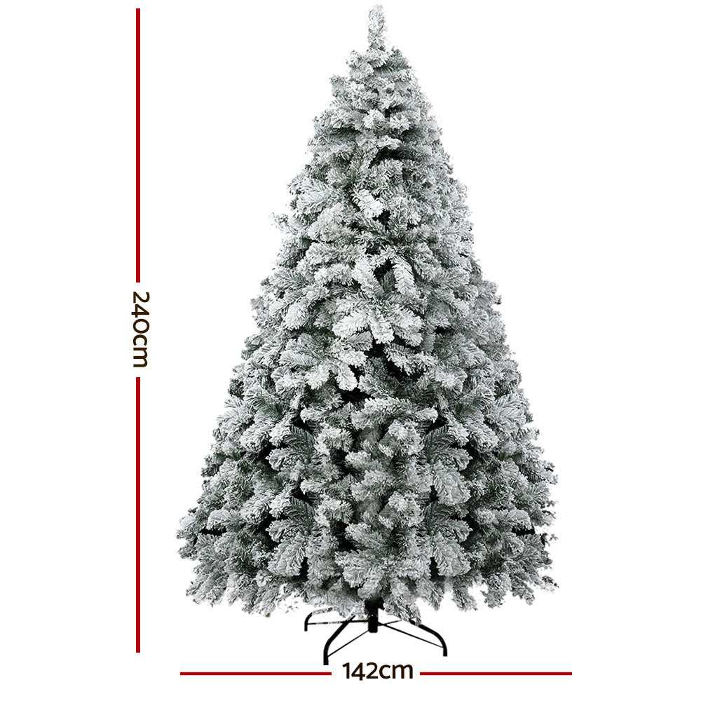 Jingle Jollys 8FT Snow-Flocked Christmas Tree