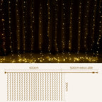 Jingle Jollys 3x6M Warm White Curtain Lights