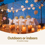 Jingle Jollys 3x6M Warm White Curtain Lights