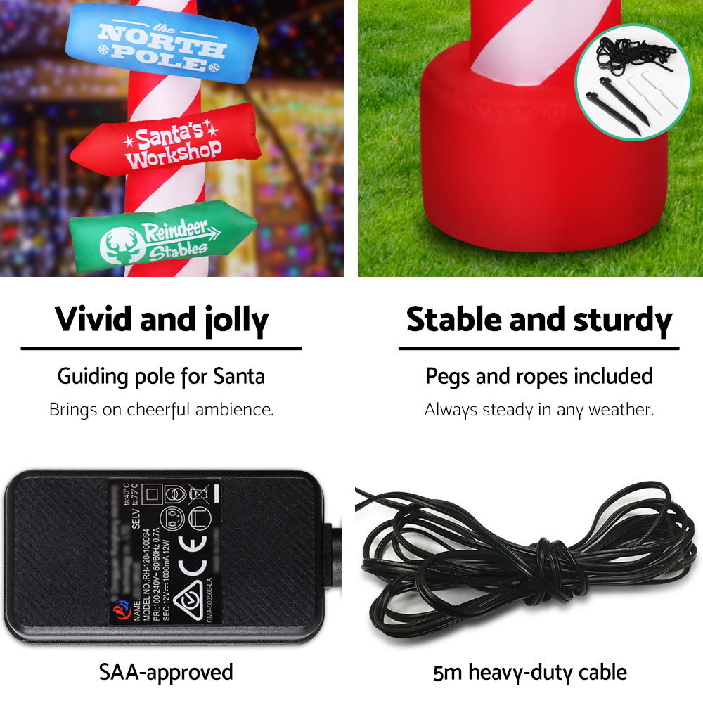 Jingle Jollys Illuminated Christmas Candy Pole