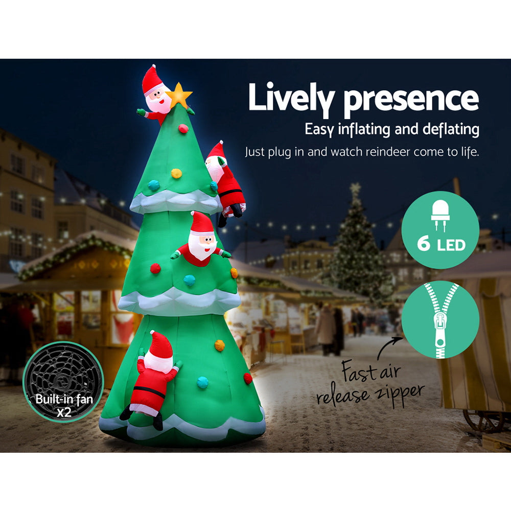 Jingle Jollys 5M Inflatable Illuminated Santa Tree