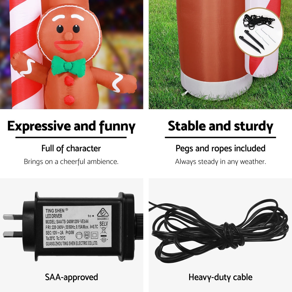 Jingle Jollys 2.8M Inflatable Christmas Archway