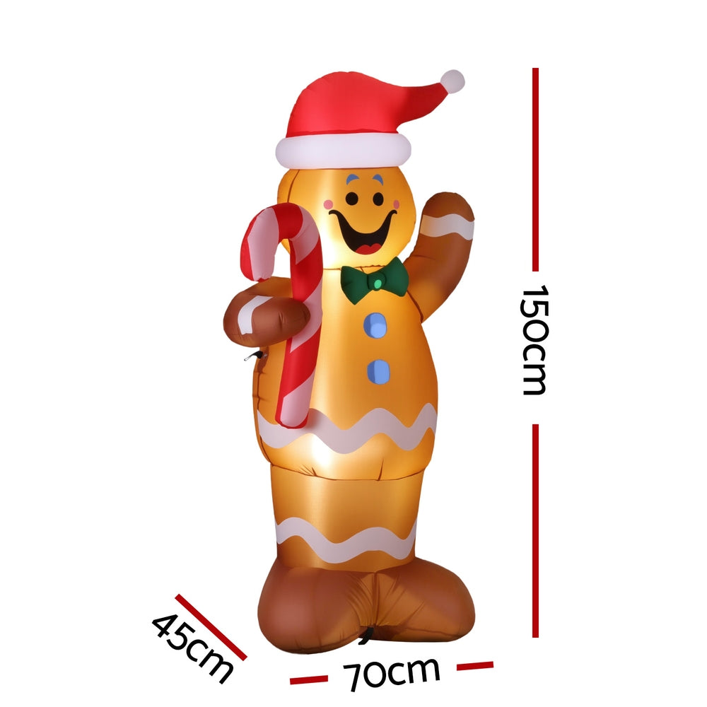 Jingle Jollys Inflatable Gingerbread Man Decoration