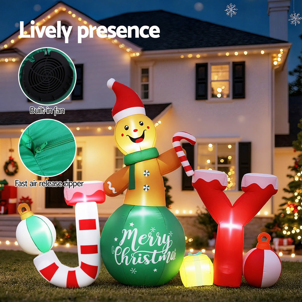 Jingle Jollys Inflatable Christmas Gingerbread Joy