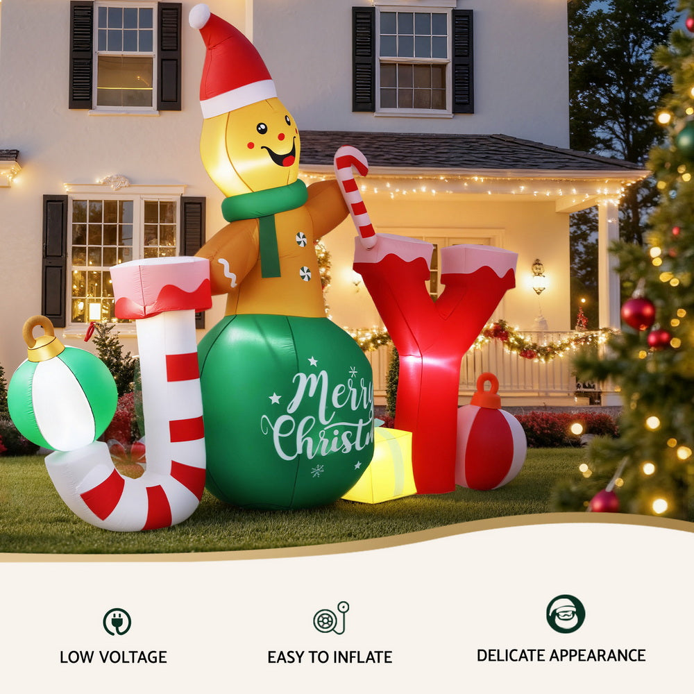 Jingle Jollys Inflatable Christmas Gingerbread Joy