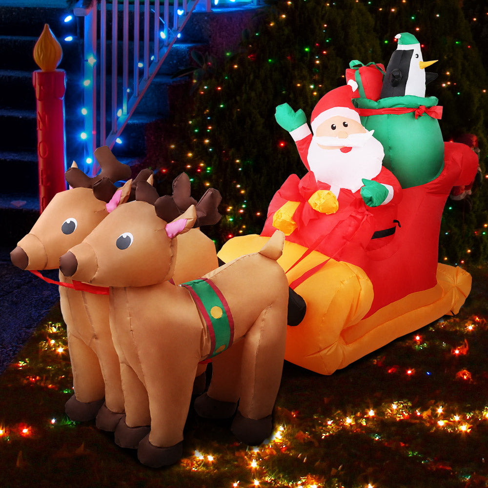 Jingle Jollys Illuminated Christmas Inflatable Sleigh