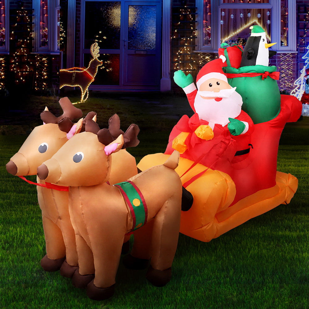 Jingle Jollys Illuminated Christmas Inflatable Sleigh