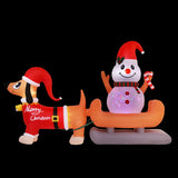 Illuminated Inflatable Snowman Dog Decoration