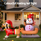 Illuminated Inflatable Snowman Dog Decoration