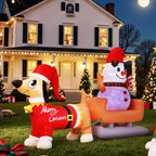 Illuminated Inflatable Snowman Dog Decoration