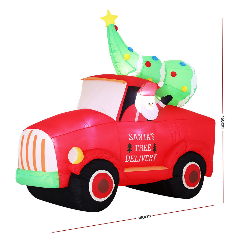 Jingle Jollys Inflatable Santa Truck Decoration