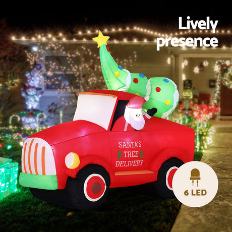 Jingle Jollys Inflatable Santa Truck Decoration