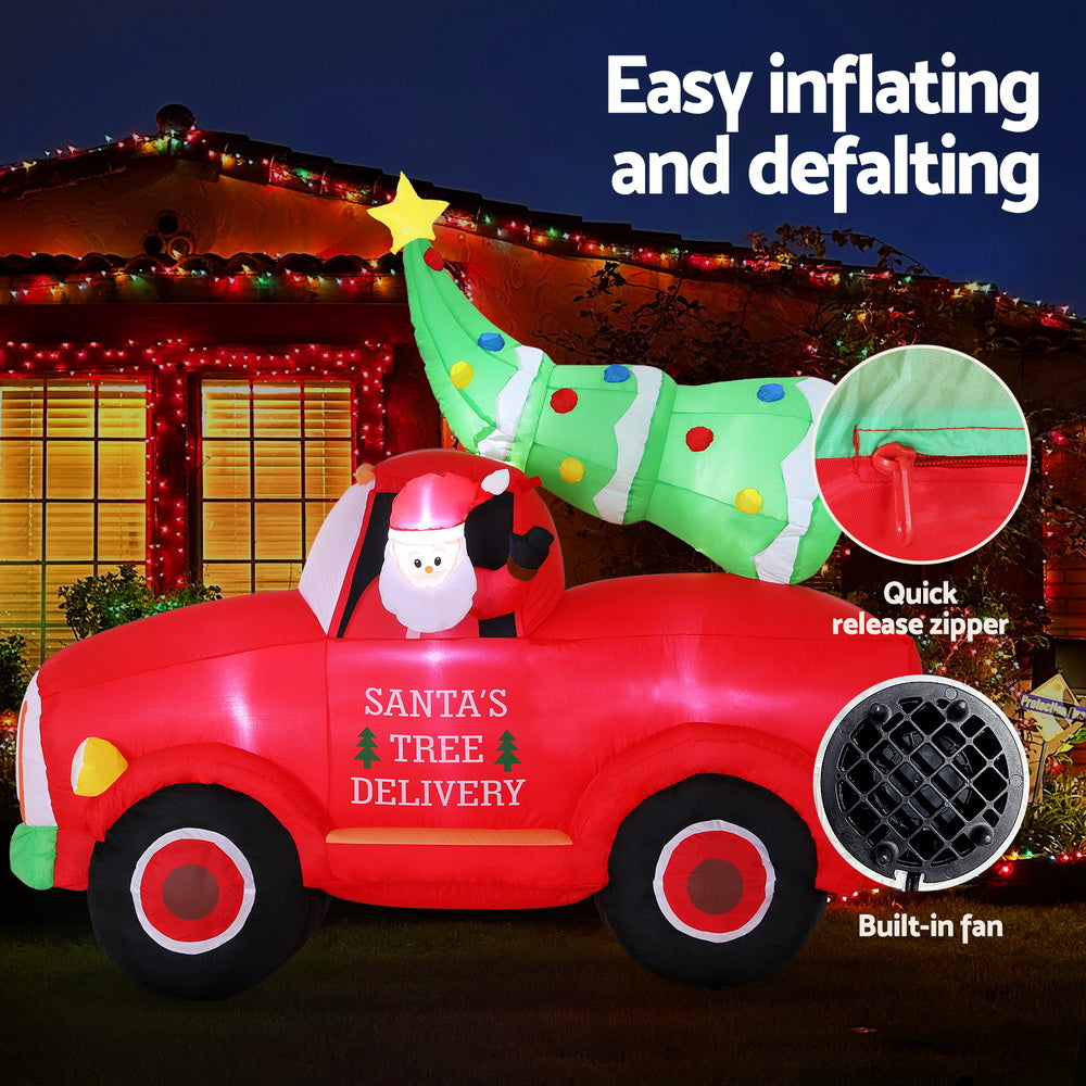 Jingle Jollys Inflatable Santa Truck Decoration