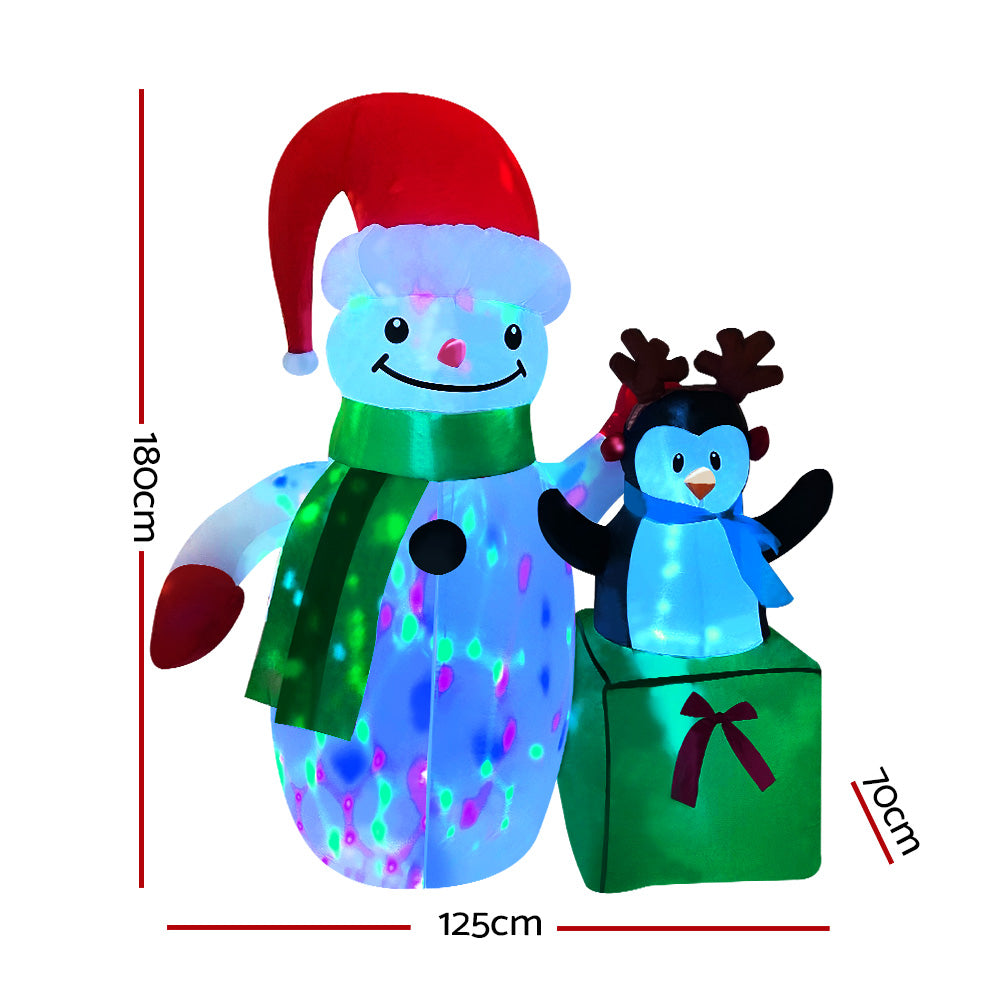 Jingle Jollys 1.8M Inflatable Snowman Decor