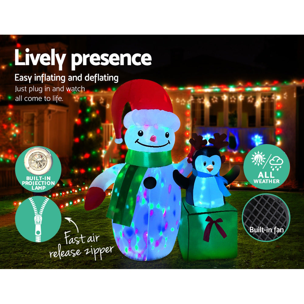 Jingle Jollys 1.8M Inflatable Snowman Decor