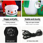 Jingle Jollys 1.8M Inflatable Snowman Decor
