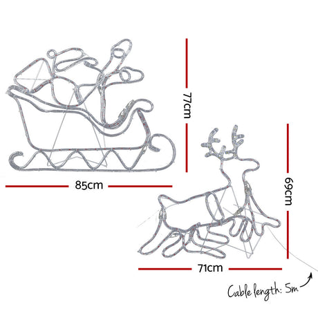 Jingle Jollys 806 LED Reindeer Sleigh Lights